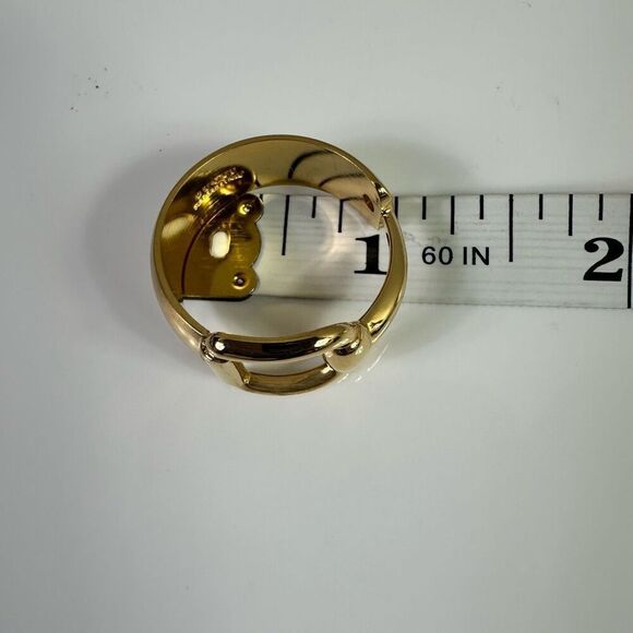 Gucci Horsebit Gold Tone Scarf Ring - Picture 8 of 8